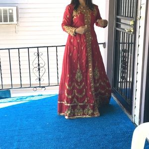Maroon Anarkali